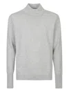 Ballantyne Mock-neck Cashmere Sweater In Gray