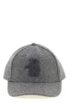 Ballantyne Wool Blend Monogram Patch Baseball Cap In Grau
