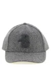 Ballantyne Wool Blend Monogram Patch Baseball Cap In Gray
