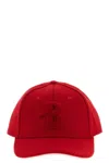 Ballantyne Baseball Cap With Monogram Patch In Red