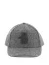 Ballantyne Wool Blend Monogram Patch Baseball Cap In Gray