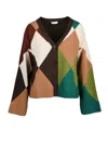 Ballantyne Multicolor Wool Button Cardigan In Multi