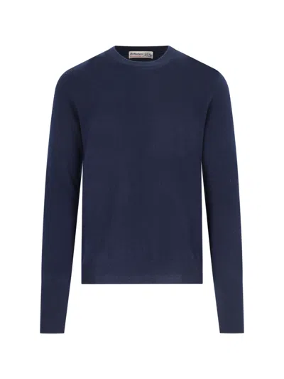 Ballantyne Navy Blue Cashmere Crewneck Sweater