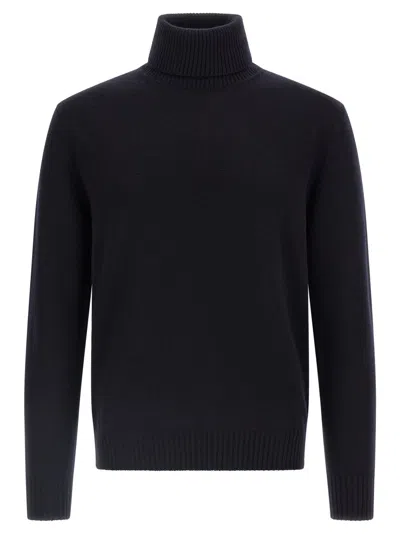 BALLANTYNE NAVY BLUE WOOL SWEATER