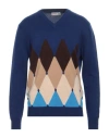 Ballantyne Of Peebles Man Sweater Blue Size 46 Cashmere In Multi