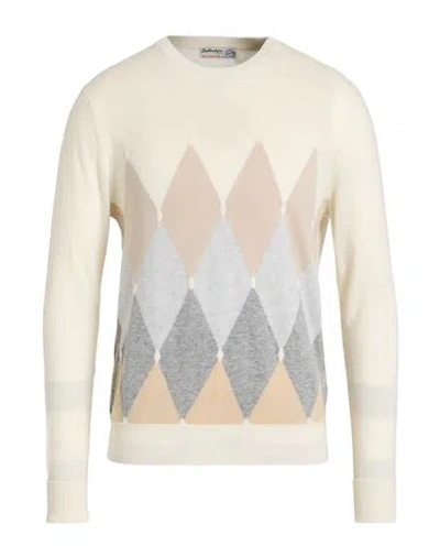 Ballantyne Of Peebles Man Sweater Cream Size 44 Cashmere In Neutral