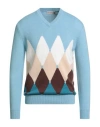 Ballantyne Of Peebles Man Sweater Light Blue Size 40 Cashmere In Blue