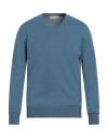 Ballantyne Of Peebles Man Sweater Slate Blue Size 46 Cashmere