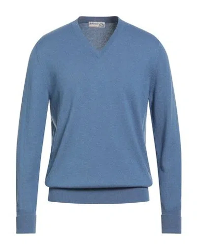 BALLANTYNE OF PEEBLES BALLANTYNE OF PEEBLES MAN SWEATER SLATE BLUE SIZE 46 CASHMERE