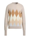 Ballantyne Of Peebles Man Sweater Taupe Size 42 Cashmere In Neutral