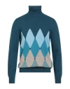 Ballantyne Of Peebles Man Turtleneck Deep Teal Size 44 Cashmere In Green