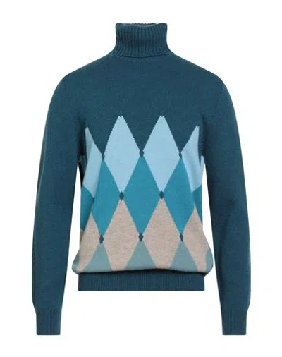 Ballantyne Of Peebles Man Turtleneck Deep Teal Size 44 Cashmere In Green