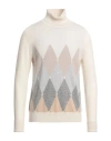 Ballantyne Of Peebles Man Turtleneck Ivory Size 38 Cashmere In White