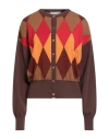 Ballantyne Of Peebles Woman Cardigan Chocolate Brown Size 8 Cashmere In Multi