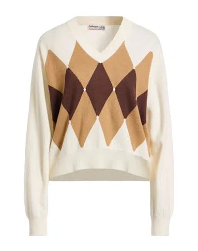Ballantyne Of Peebles Woman Sweater Ivory Size 10 Cashmere In Multi