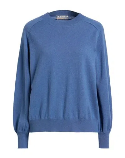 Ballantyne Of Peebles Woman Sweater Slate Blue Size 10 Cashmere