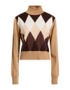 Ballantyne Of Peebles Woman Turtleneck Beige Size 8 Cashmere In Multi