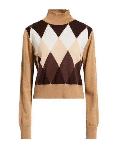 Ballantyne Of Peebles Woman Turtleneck Beige Size 8 Cashmere In Multi