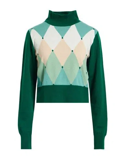 Ballantyne Of Peebles Woman Turtleneck Green Size 6 Cashmere