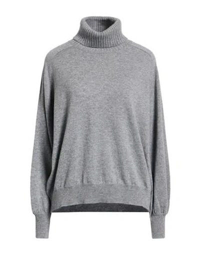 Ballantyne Of Peebles Woman Turtleneck Grey Size 10 Cashmere In Gray