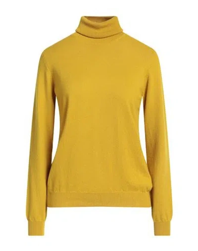 Ballantyne Of Peebles Woman Turtleneck Mustard Size 10 Cashmere In Yellow