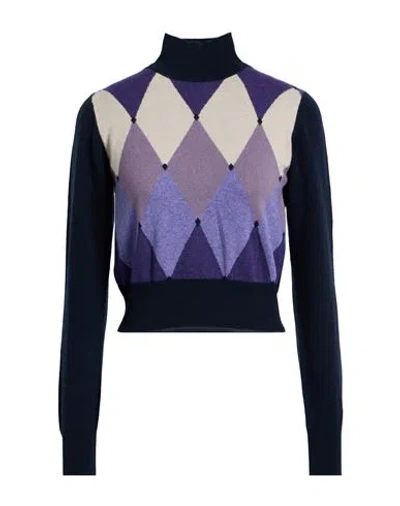 Ballantyne Of Peebles Woman Turtleneck Navy Size 6 Cashmere In Multi