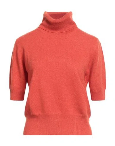 Ballantyne Of Peebles Woman Turtleneck Rust Size 10 Cashmere