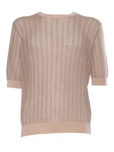 Ballantyne Old Pink Ribbed Sweater
