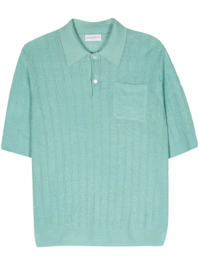 Ballantyne Open-knit Linen Polo Shirt In Green