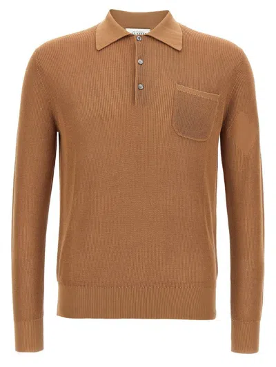 Ballantyne Openwork Cotton Polo Shirt In Brown