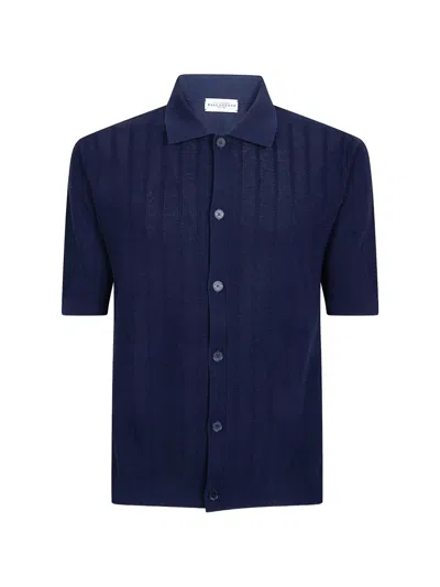 Ballantyne Openwork Knitted Shirt In Blue