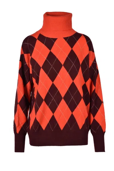 Ballantyne Orange Cashmere Knit's In Red