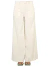 Ballantyne Wide-leg Trousers With Belt Loops And Pockets In Beige