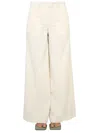 Ballantyne Wide-leg Trousers With Belt Loops And Pockets In Beige