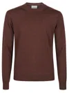 Ballantyne Plain Round Neck Sweater In Brown