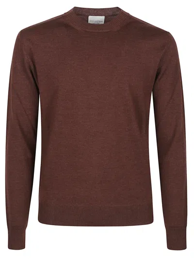 Ballantyne Plain Round Neck Sweater In Brown