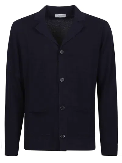 Ballantyne Plain Shirt Cardigan In Navy