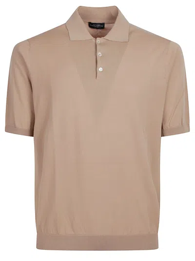Ballantyne Plain Short Sleeve Polo Shirt In Brown
