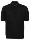 Ballantyne Dark Blue Ultralight Cotton Polo Shirt In Black