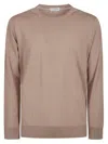 Ballantyne Round Neck Pullover In Dark Sand
