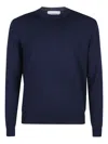 Ballantyne Crew-neck Wool Sweater In Navy