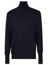 Ballantyne Ribbed-knit Roll-neck Jumper In Navy