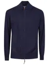 Ballantyne Plain Zipped Caridgan In Blue