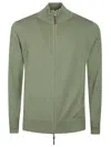 Ballantyne Plain Zipped Caridgan In Multicolor