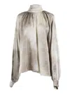 Ballantyne Pointed Collar Shirt With Button-down Front In Gray