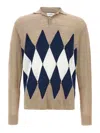 Ballantyne Beige Argyle Polo