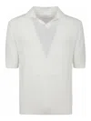 Ballantyne Knit Short-sleeved Polo With Structured Collar In White