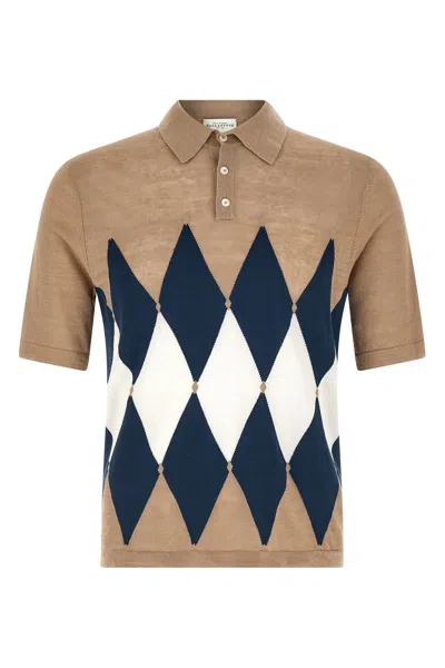 Ballantyne Argyle-pattern Short-sleeve Polo Shirt In Multi