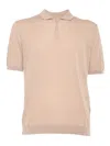 Ballantyne Short-sleeved Polo With Classic Collar In Nude