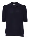 Ballantyne Short-sleeve Waffle-knit Polo Shirt In Blue